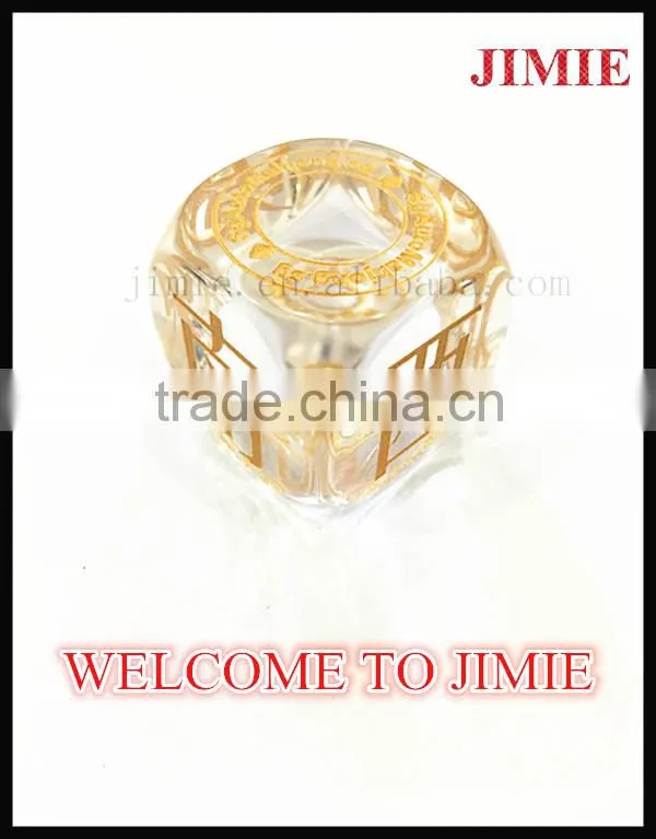 custom 6 sided giant transparent crystal laser engraved dice for board game