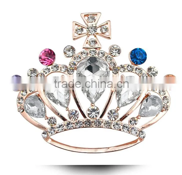 Fashion Rhinestone Cute Crown Brooch