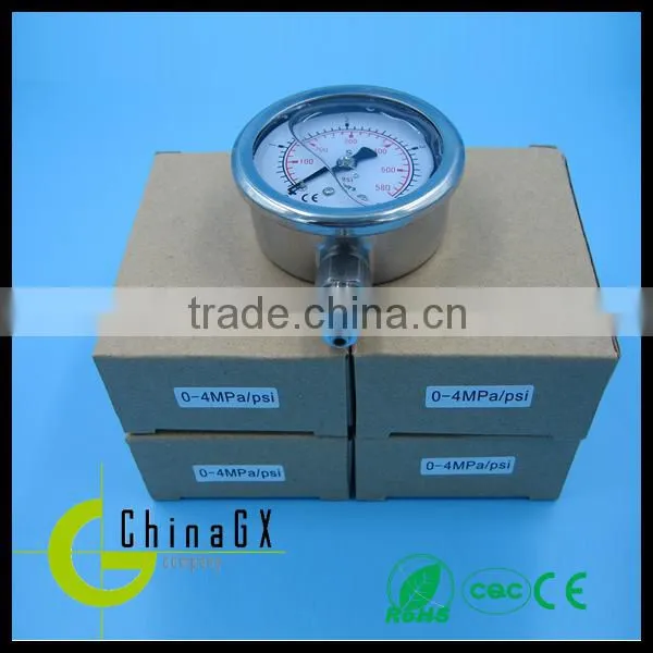 PGV series All Stainless glycerine or silicone Oil Filled Pressure Gauge manometer