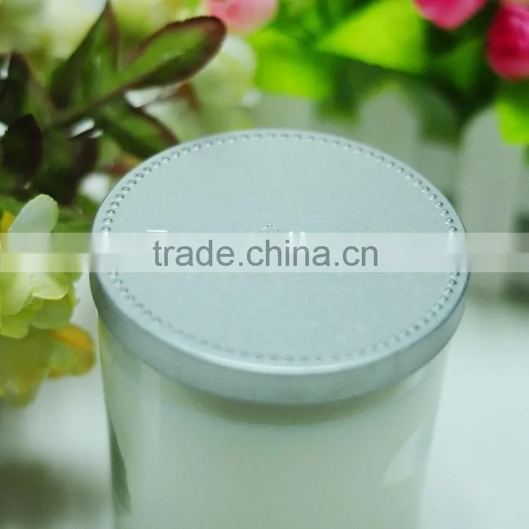6oz scented candle in glass jar with metal lid &custom sticker