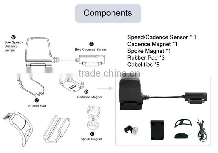 Waterproof Bluetooth Bicycle Computer, Bicycle Cadence Sensor, Bicycle Speedometer