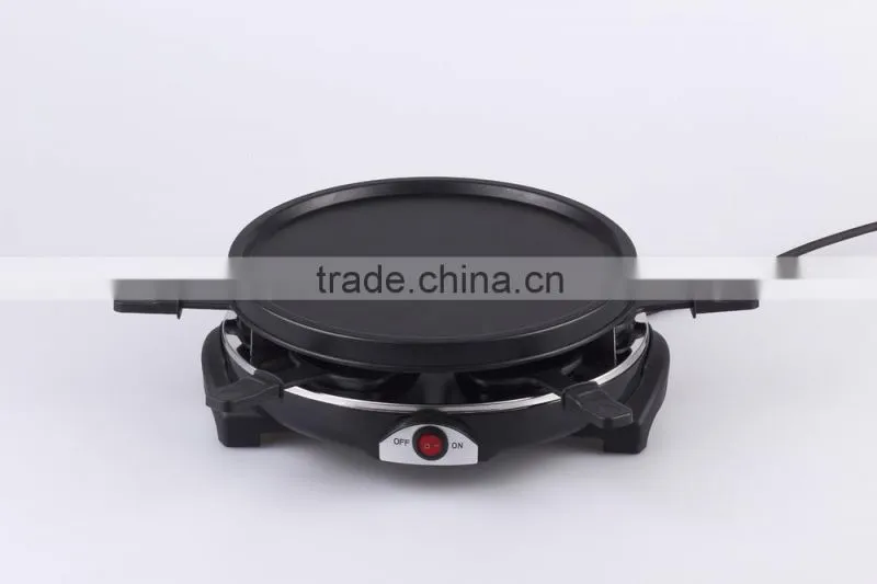 900W 6-Person Raclette Grill With Glass Plate RG-106G