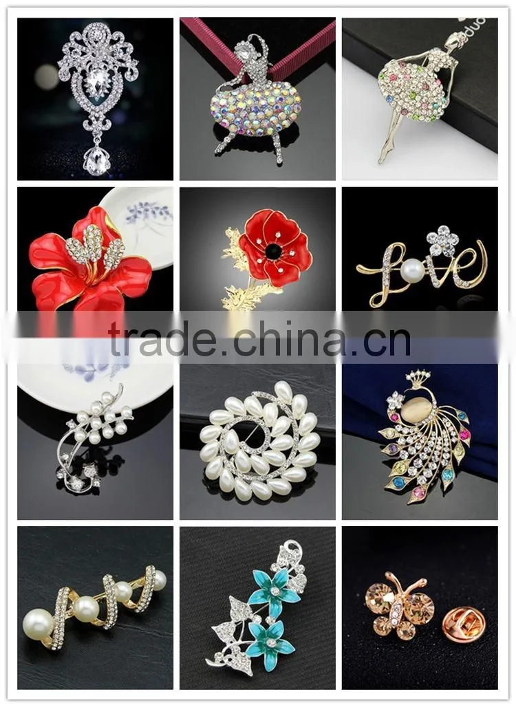 Alibaba Girls Jewelry Owl Brooch Animal Crystal Brooch Latest New Design