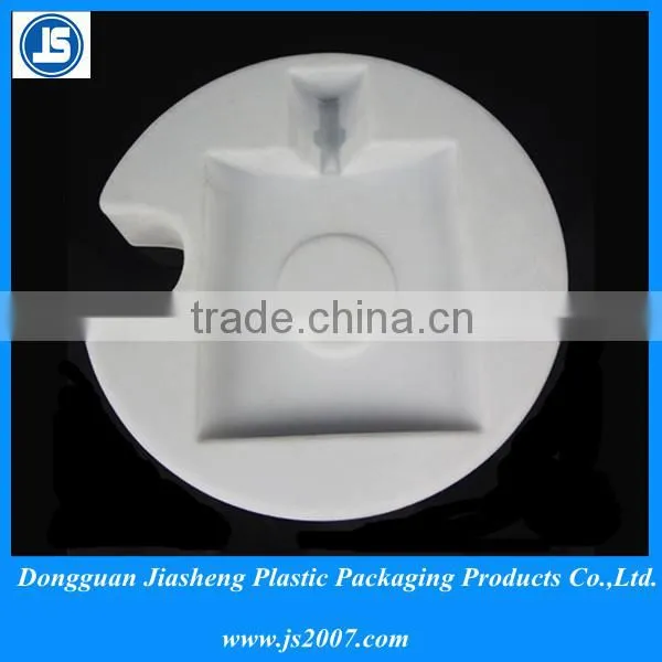 Glass perfume Flocking tray , white color plastic cosmetic trays