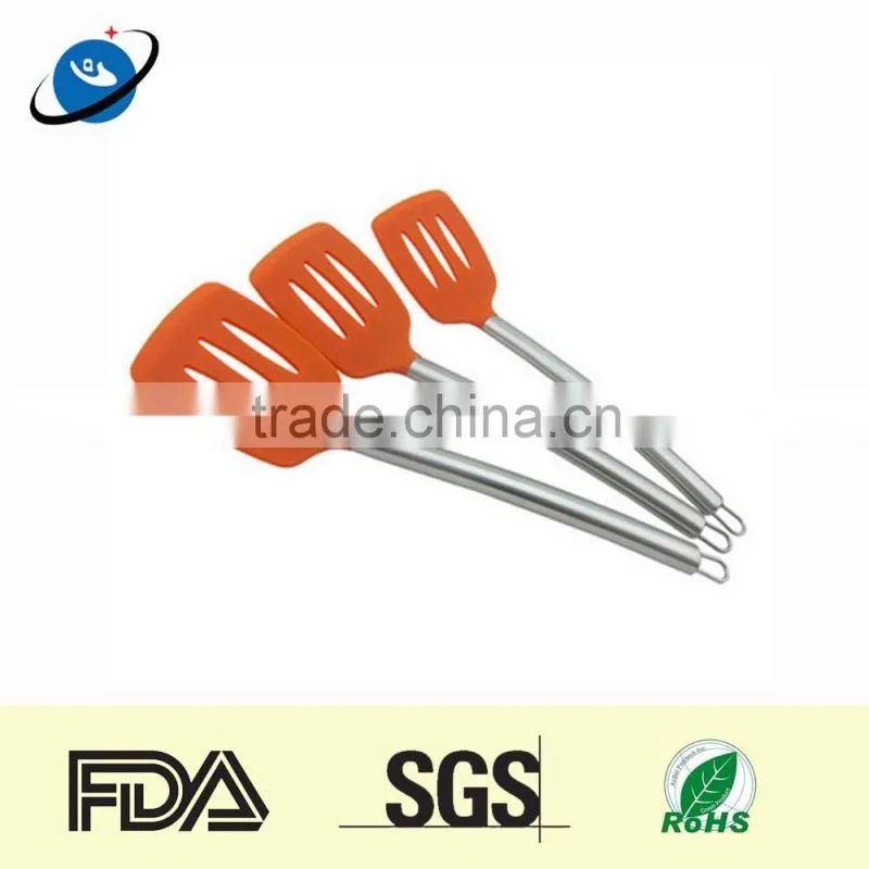Silicone cooking tools with stainless steel handle spatula