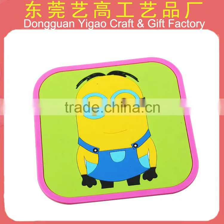 Factory Hot sale eco friendly Soft PVC drink coaster, rubber pvc coaster