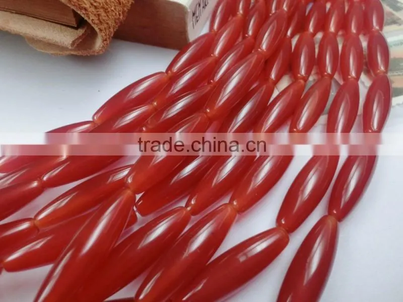 WholeSale 8*30mm Rice Red Agate gemstone loose beads /semi-precious stone