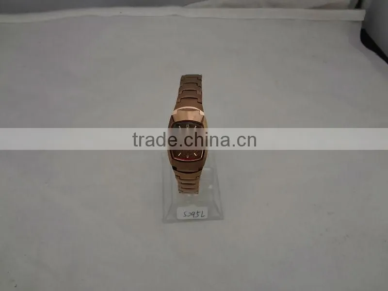 Rose gold stainless steel couple watch with diamond index