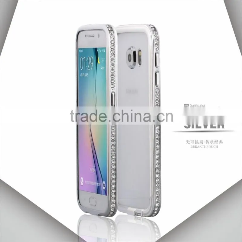 Whosesale Metal Bumper Cover for Samsung Galaxy S6 with Diamond