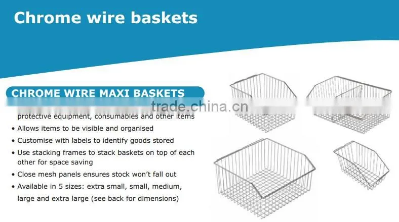 Small Metal Baskets for hospital/Chrome Wire Baskets/Wall Pannel Baskets