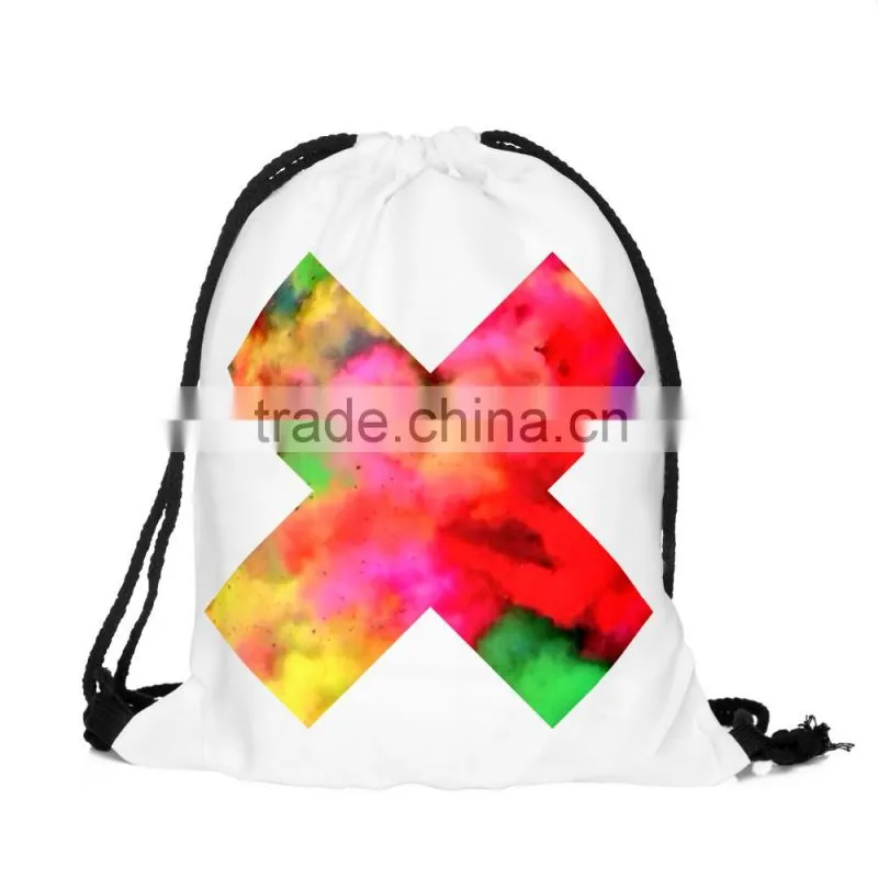 Brand New Hot Sale Custom 3D Print X Promotion Kids Drawstring Backpack Wholesale