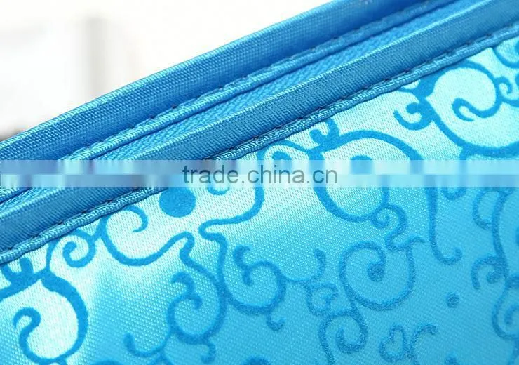 Promotional Blue Satin cosmetic bags