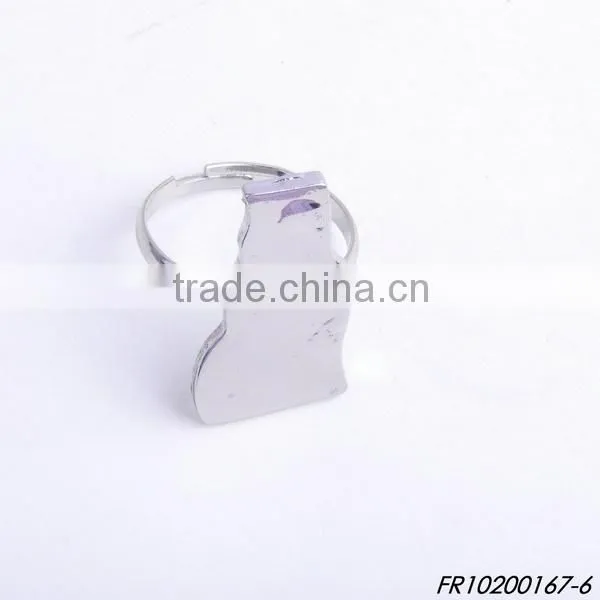 Shiny Gold and shiny silver Plating adjustable different states of usa map rings