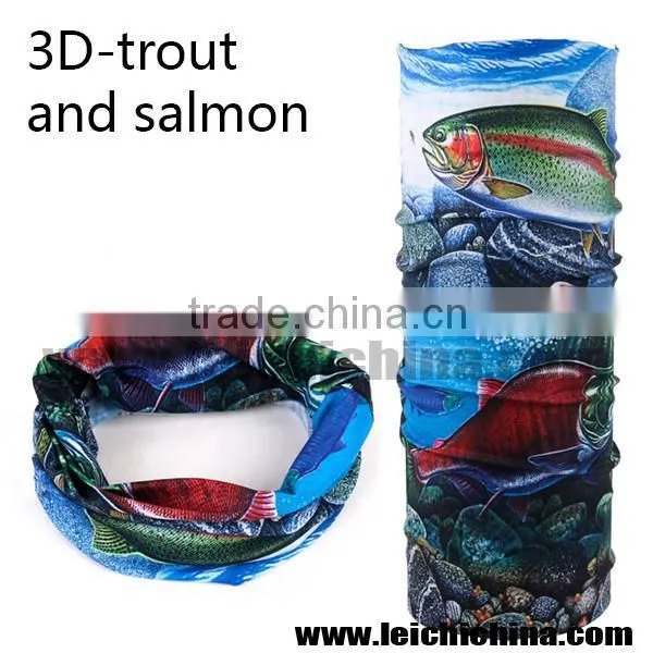 Unique 3D brown trout multifunctional bandanas headwear