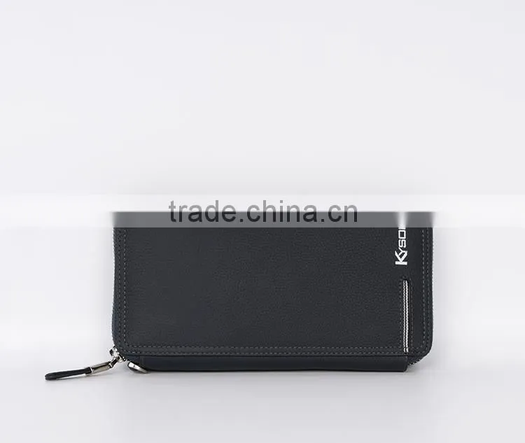 Fine man genuine cow leather wallet short style zipper wallet