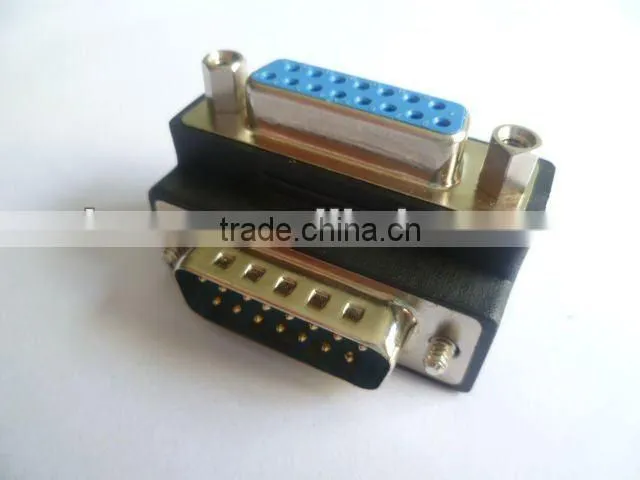 high quality and low price HDB15M to HDB15F angled adapter