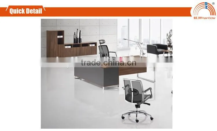 DT-14 high end stainless steel base office table modern design MDF executive table