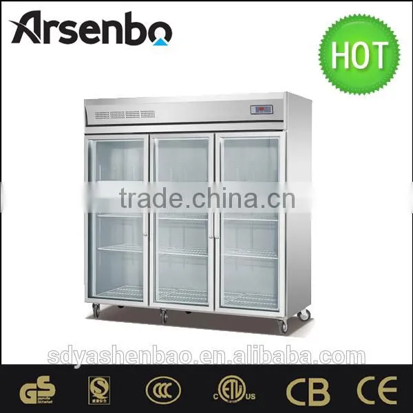 Upright Display showcase/1600L Commercial beverage Refrigerator/stainless steel upright refrigerator