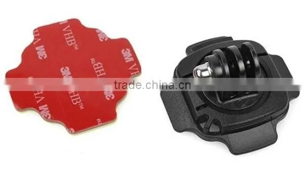 360 Degree Rotatable Swivel Helmet Mount Curved Base With Screw 3M Sticker For GoPro Hero 3 3+ 4