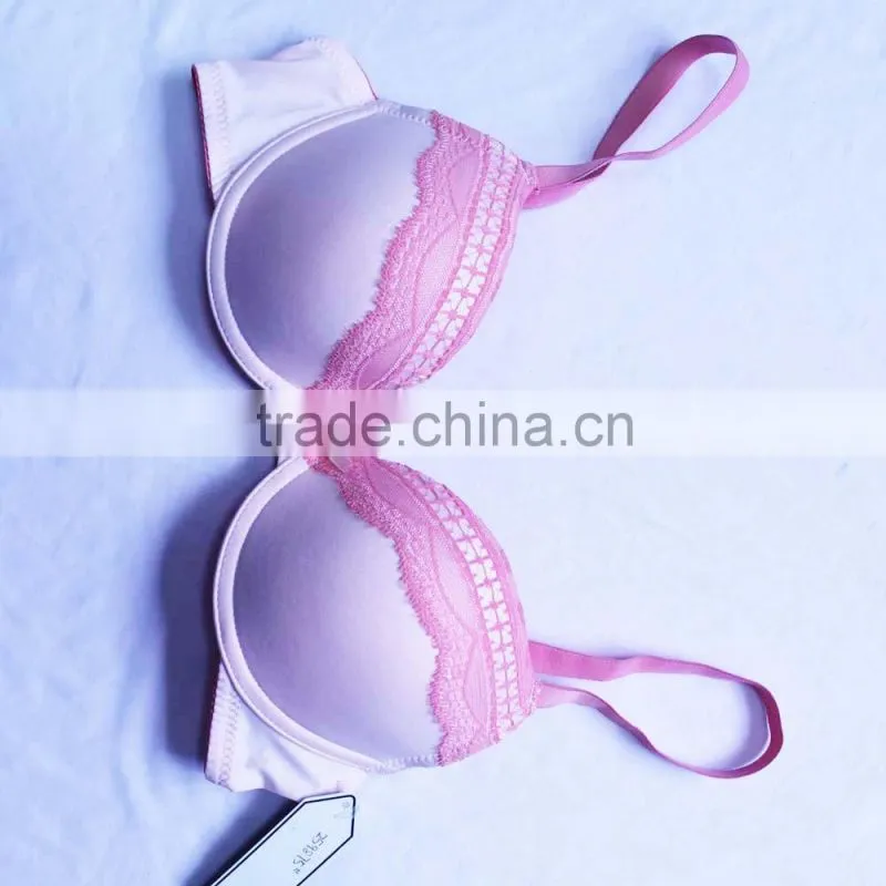 OEM service young ladies ahh bra with pads cotton bra with lace