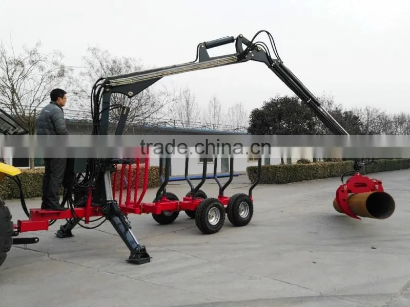 Hot sale in America!! ATV/ Tractor tow log trailer with crane diesel/gasoline engine