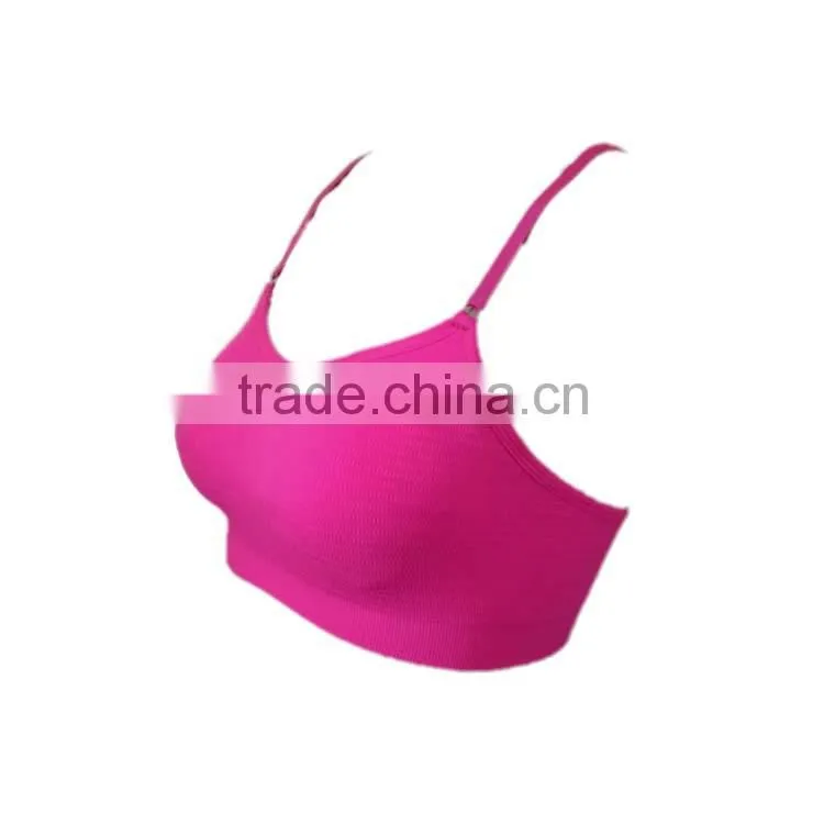Fashionable Neon Color Sexy With Adjustable Crossed Straps Ladies Sports Bra