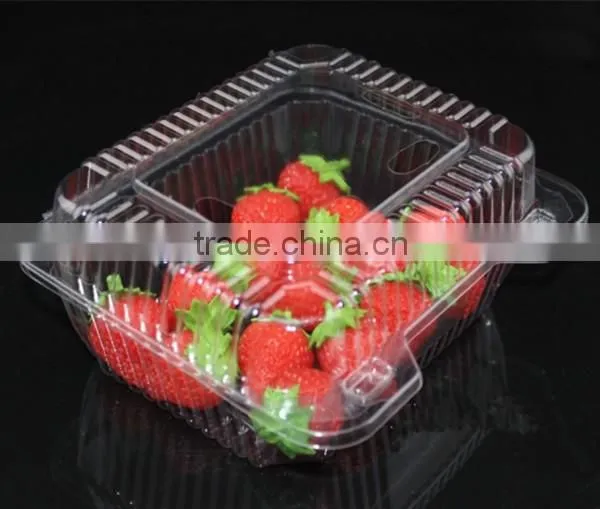 Plastic clear strawberry packaging box with lid
