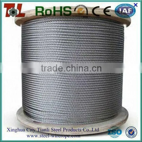 factory stainless steel wire rope for crane/crane steel wire rope