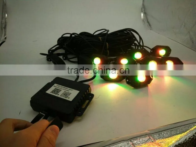 9W RGB Led Rock Lights Waterproof Off Road LED Rock Light Kit - 8 Pods LED Rock Lights For Off Road