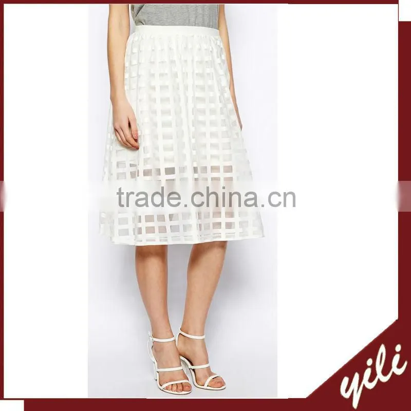 New fashion wholesale long skirts for women organza fabric 2014