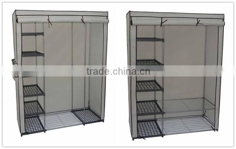 YJ-002 PP NONWOVEN wardrobes for small rooms/METAL WARDROBE/Plastic shelf
