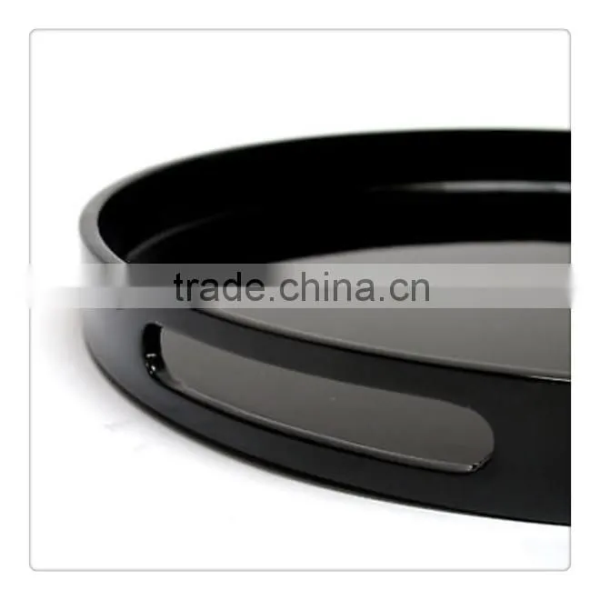 Custom Plastic Round Serving Tray with Handle