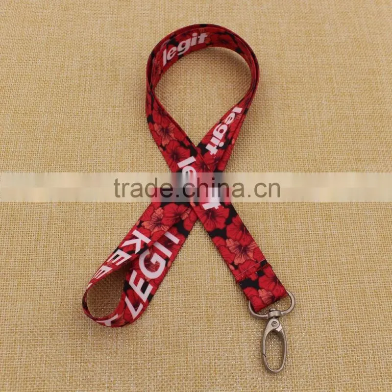 Heat transfer printed branded lanyard/ custom logo card holder lanyard for promotion