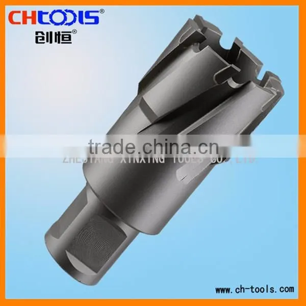 Carbide tipped core drill bit with weldon shank