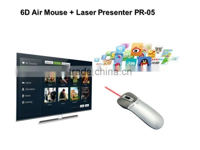 2.4Ghz USB laser pointer beam optical mouse remote control for presentation