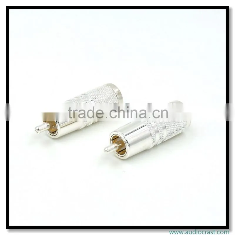 Customized made Pure Copper Silver Plated RCA Audio plug Connectors HIFI Tube Amplifier