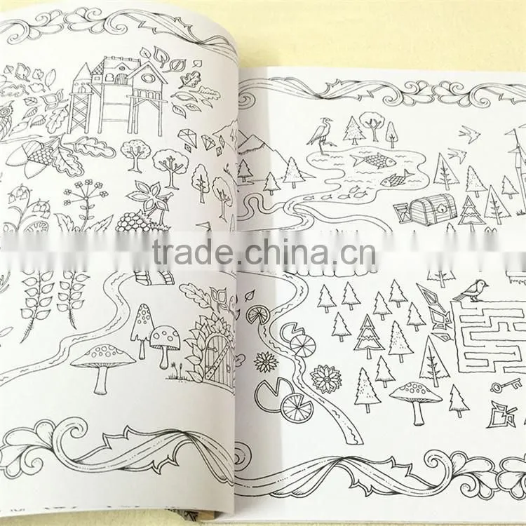 Wholesale Decompression Coloring Book Hand-Paint Secret Garden Postcard Book Enchanted Forest