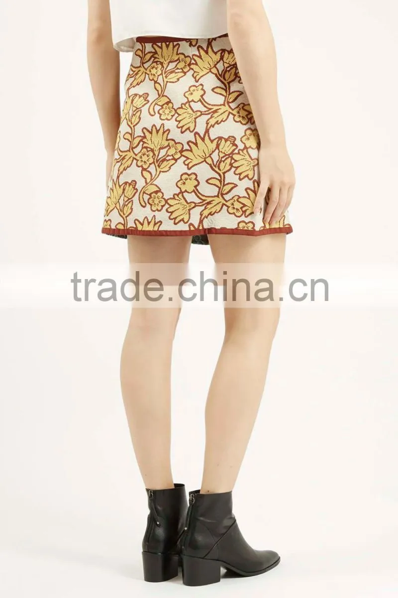 Floral Wrap High-Waisted Skirt