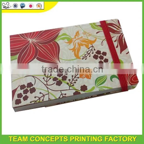 Pocket size colorful printing note pad with elastic band