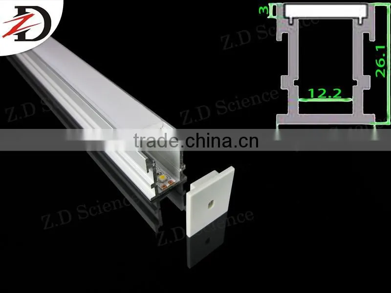 Recessed Aluminum Flooring Profile With Strong PC Diffuser Walk on Diffuser No Broken