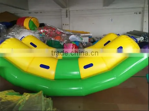 2015 The most popular yellow and green double-line inflatable water totter
