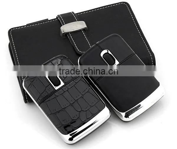 leather material slim wired mouse for pc