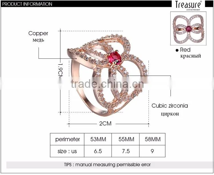 Fashion Unique Jewelry Zircon Gold Wedding Ring BR01560