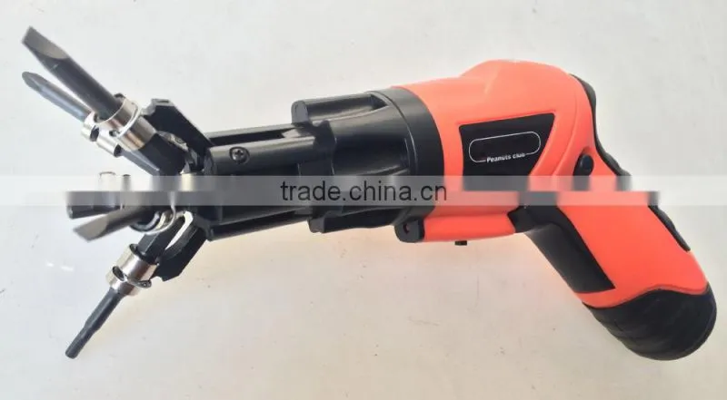 Multi-bits 6pcs 3.6V/4.8Volt cordless screwdriver with folded handle and LED light