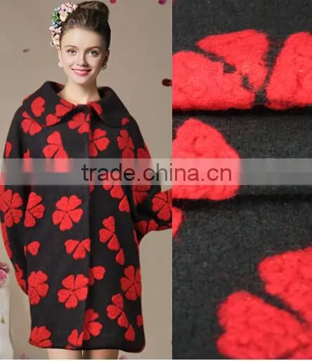 Jacquard knitted wool fabric