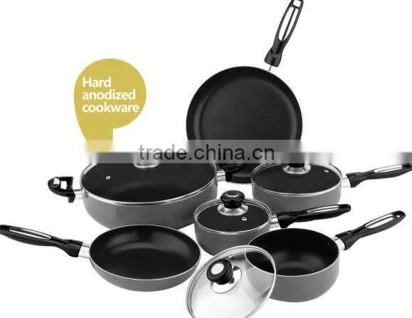 10pcs hard anodized cookware set