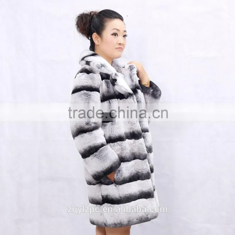 Wholesale cheap price Chinchilla Rex Rabbit Fur Jacket