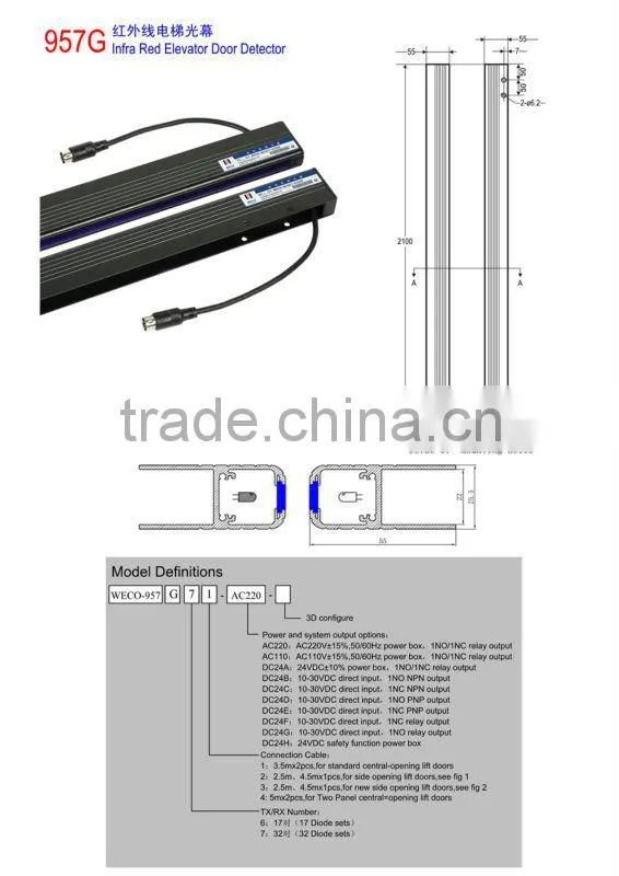 weco elevator lift curtain 957G
