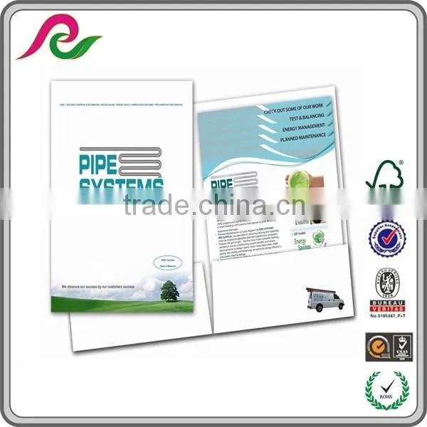 Customized printed A4 size presentation folder 2 pockets
