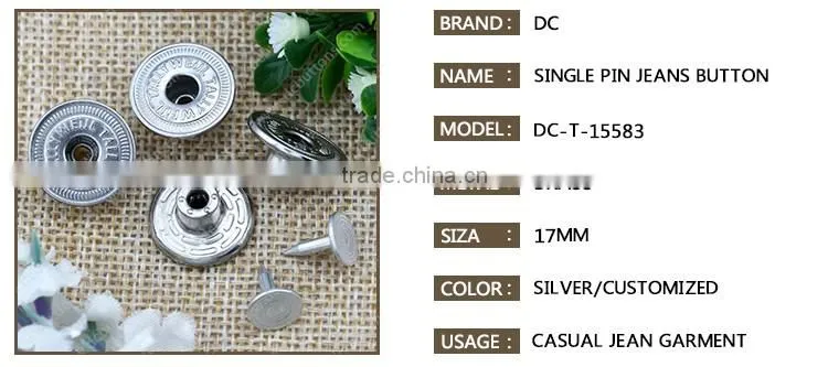 Perfect High Quality Metal Tack Button Jeans Button for Women and Men's Jeans Wear